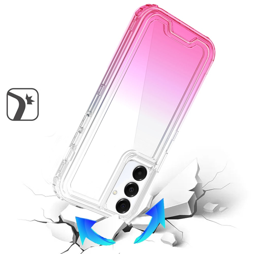 For Samsung Galaxy A36 Hybrid 3-in-1 Clear Case - Two-Tone Transparent Shockproof TPU + Hard Protective Frame Case Cover