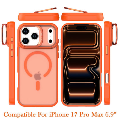 Phone Case for Apple iPhone 17 Pro Max (6.9") Magnetic Shockproof Hybrid Camera Stand Guard Anti Slip Rubber Durable Protective Matte Design Cover