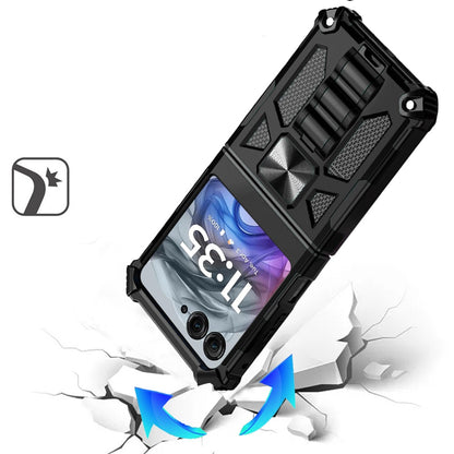 For Motorola Razr 2025 /2024 Hybrid Shockproof [Military Grade] Rugged Protective with Magnetic Car Mount & Invisible Stand Case Cover