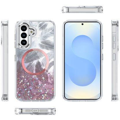 For Samsung Galaxy S25 /S24 Epoxy Glitter Shimmer Fashion Case with Magnetic Magsafe Compatible Hybrid Sparkling Slim Protective Case Cover