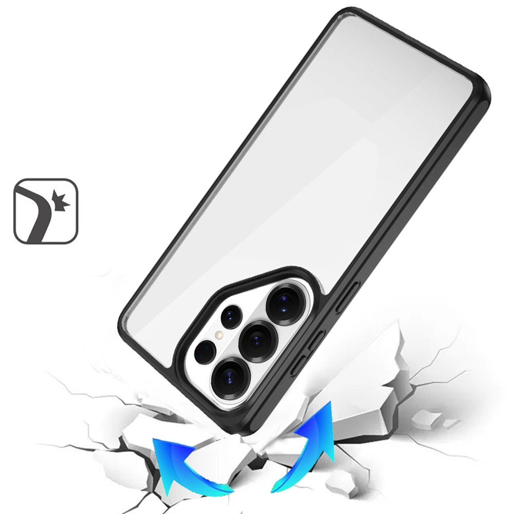For Samsung Galaxy S26 Ultra Hybrid Transparent HQ Slim Shockproof Clear Protective Thick 2.0mm TPU Frame Case Cover Black