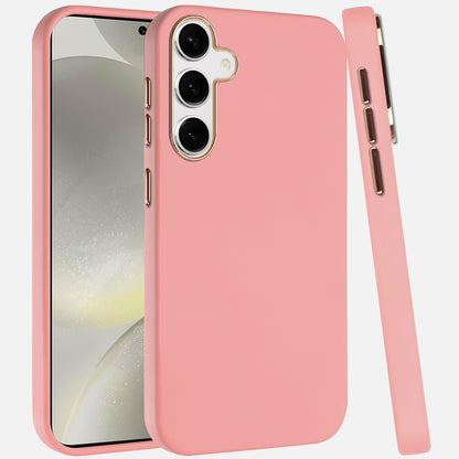 For Apple iPhone 17E /16E Slim Classic Hybrid Around Rubber Gummy Gel Slick Hard PC Silicone TPU Chromed Button Case Cover