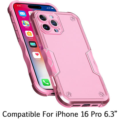 For Apple iPhone 16 Pro (6.3") Slim Tough Shockproof Hybrid Heavy Duty Dual Layer TPU Bumper Rugged Rubber Armor Case Cover