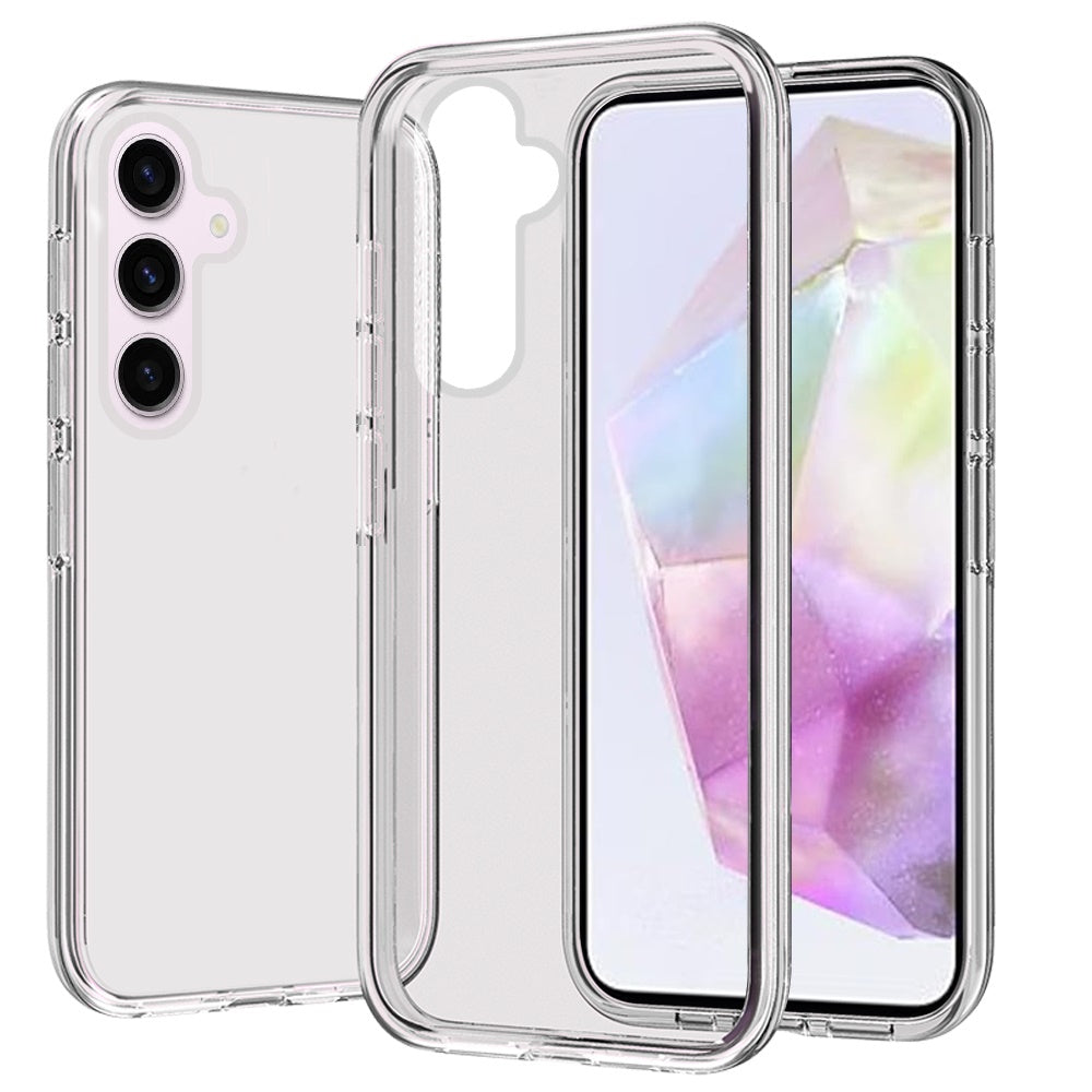 For Samsung Galaxy A36 Transparent Shock Absorption PC + TPU Rubber Gel Thick 3mm Hybrid Silicone Slim Fit Back Case Cover Clear