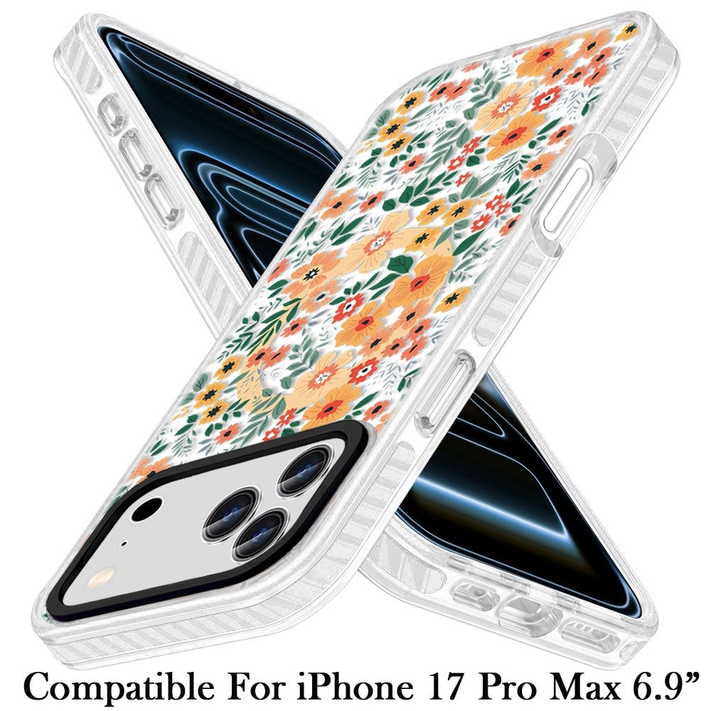 For Apple iPhone 17 Pro Max Magnetic Hybrid Stylish Design IMD Pattern, Compatible with MagSafe, Slim TPU Case Cover