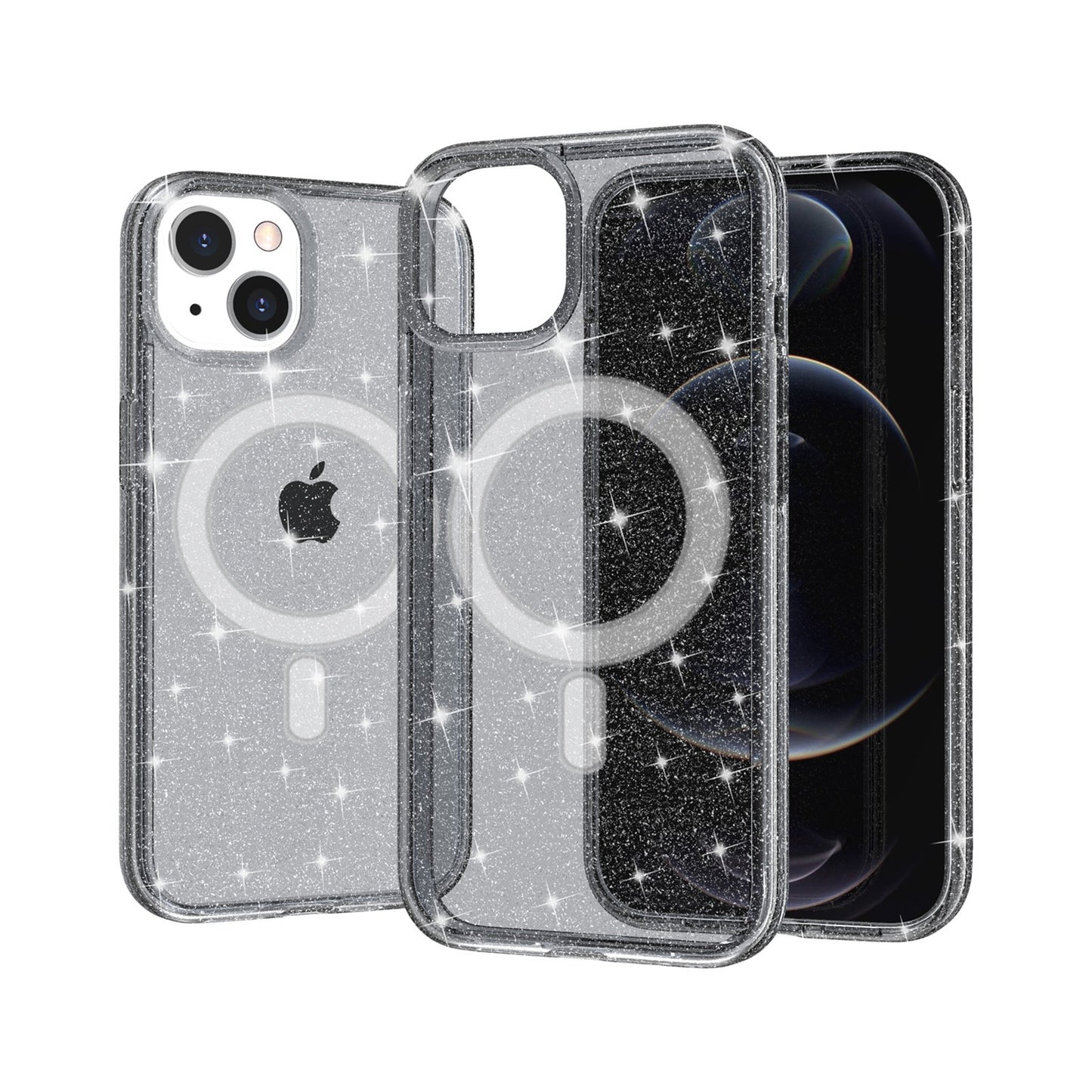 For Samsung Galaxy S26 Ultra MagSafe Compatible Glitter Sparkle Bling Hybrid Case with Magnetic Circle, Slim TPU & Hard PC Frame Case Cover