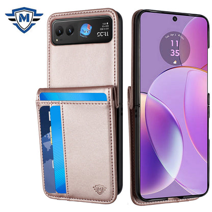 For Motorola Razr 2025 Premium Pouch PU Leather Wallet with Credit Card ID Slots Storage Holder Pocket Hybrid Flip Case Cover