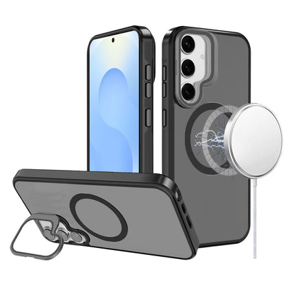 For Samsung Galaxy S26 Ultra Tough HQ Hybrid Case with Aluminum Frame Camera Stand, Compatible with MagSafe, Translucent Matte Shockproof Case Cover