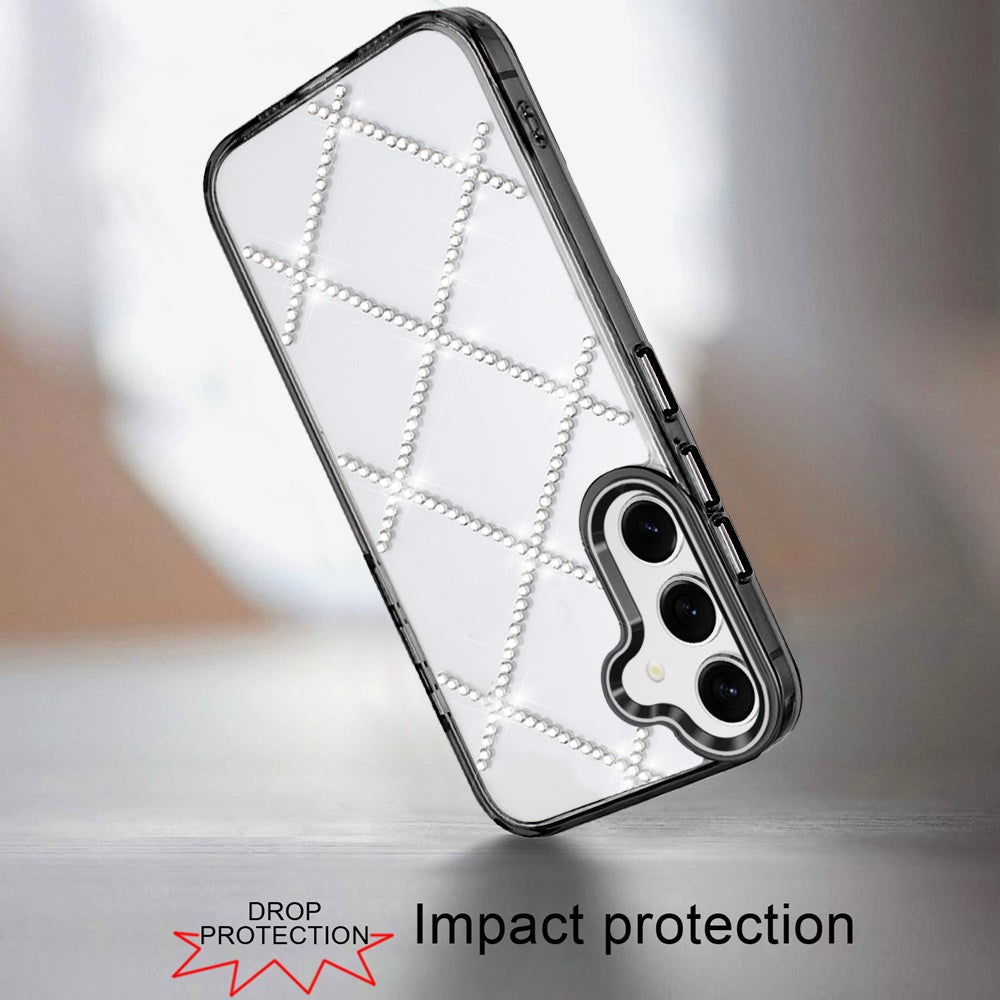 For Samsung Galaxy S25 FE, S25 Fan Edition Gem Glitter Diamond Bling Clear Hybrid TPU Cover, Colorful Shockproof Protective Back, Slim Fit for Women Girls Case Cover
