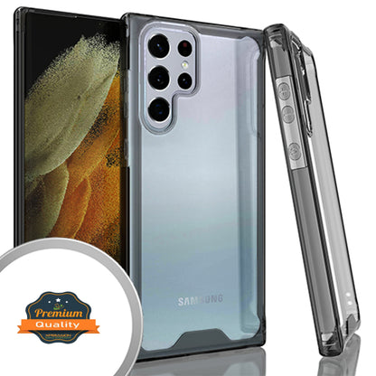 For Samsung Galaxy S25 Ultra Slim Shock-Absorbing Hybrid Clear Hard Back Frame Rubber TPU + PC Gummy Defender Protection Case Cover