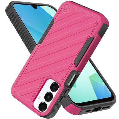 For Apple iPhone 17E /16E Hybrid lined shockproof dual layer Rugged 2in1 Hard PC & Silicone TPU Non Slip Textured Tough Armor Case Cover Hot Pink