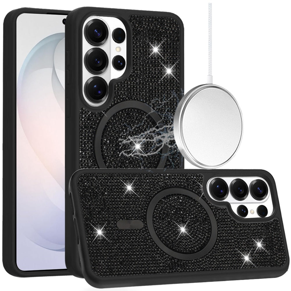 Phone Case for Samsung Galaxy S26 Ultra Magnetic Bling Diamond Sparkle Hybrid Shockproof Rugged Grip Durable Protection Anti-Slip Armor Design Cover