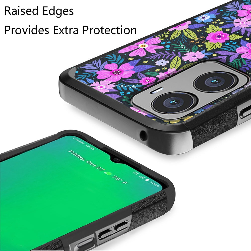 For Cricket Magic 2 5G (2024, 2nd Version) Fashion Graphic Design Hard PC TPU 2in1 Hybrid Shockproof (Magnet Mount Friendly) Case Cover Mystical Floral Boom