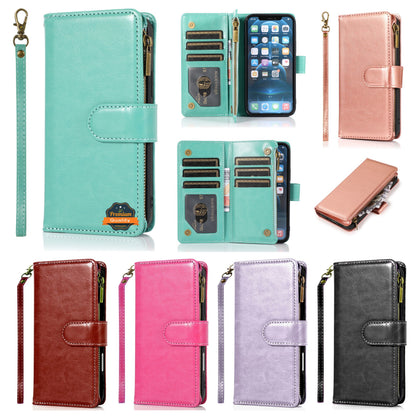 Phone Case for Samsung Galaxy S25 FE, S25 Fan Edition Luxury Leather Wallet Card Holder Zipper Pocket Money Storage Protective Grip Design with Strap Cover