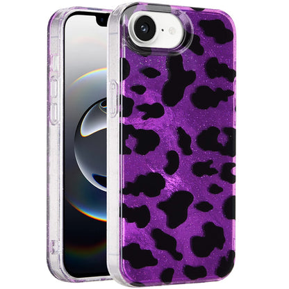 For Samsung Galaxy S25 EDGE Glitter Leopard, Fashion Design Animal Skin Print Slim IMD TPU Dual Layer Shockproof Protective Case Cover Purple Leopard