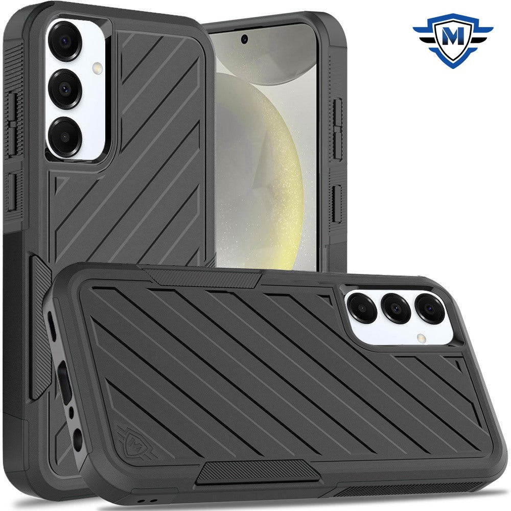For Samsung Galaxy S25 /S24 Premium Hybrid Rugged lined Shockproof Textured 2-in-1 Non-Slip Hard PC & TPU Non Slip Tough Case Cover