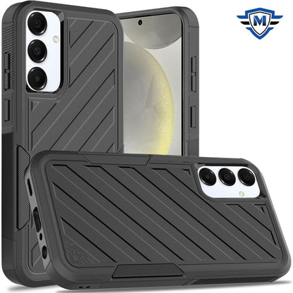 For Samsung Galaxy S25 /S24 Premium Hybrid Rugged lined Shockproof Textured 2-in-1 Non-Slip Hard PC & TPU Non Slip Tough Case Cover