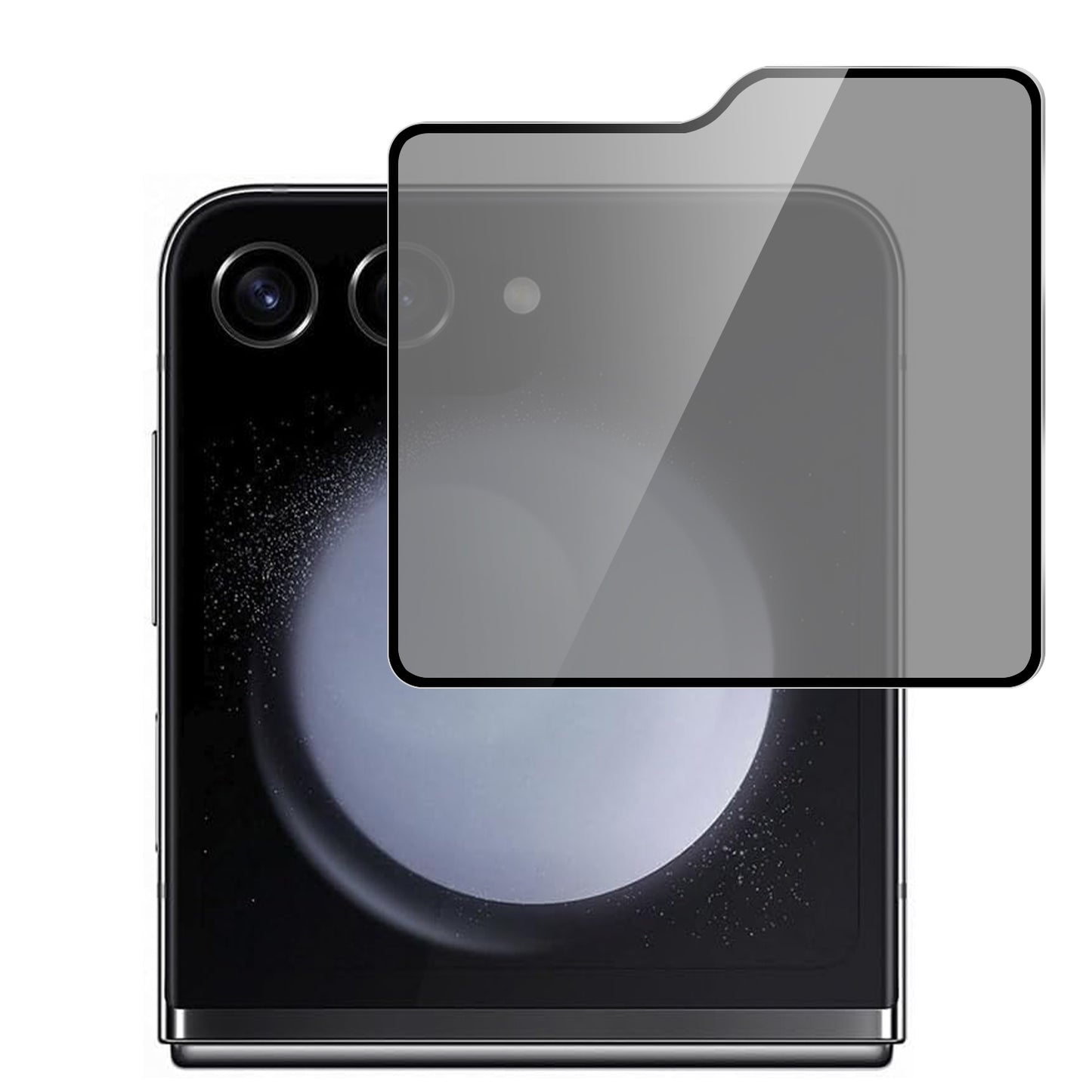 For Samsung Galaxy Z Flip 7 FE Privacy Screen Protector, Anti Spy Anti Peeping Tempered Glass Full Protective Film, 9H, Anti Scratch, Easy Install Case Cover Black