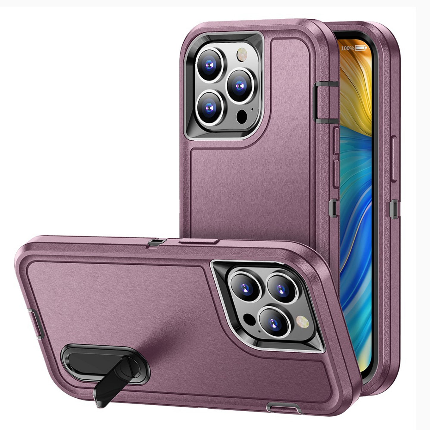 For Samsung Galaxy S26 Ultra Hybrid 3 Layers Hard 3in1 Shockproof with Kickstand Heavy Duty Hard TPU Rubber Anti-Drop Case Cover