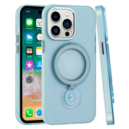 For Samsung Galaxy S22 Ultra MagSafe Compatible with 360° Ring Stand, Magnetic Kickstand, Slim Hybrid Protective Case Cover Sky Blue