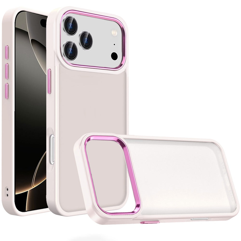 For Apple iPhone 17 Pro (6.3") Slim Fit Thin Hybrid,Frosted Matte Polished Acrylic Hard PC with TPU Rubber Frame Case Cover