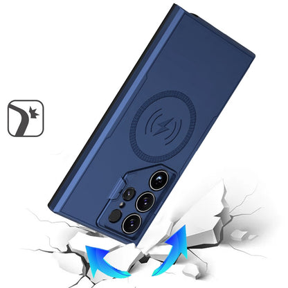 For Samsung Galaxy S25 Ultra Foldable Camera Protector Kickstand with MagSafe Compatible, Dual Layer Hybrid Shockproof Case Cover