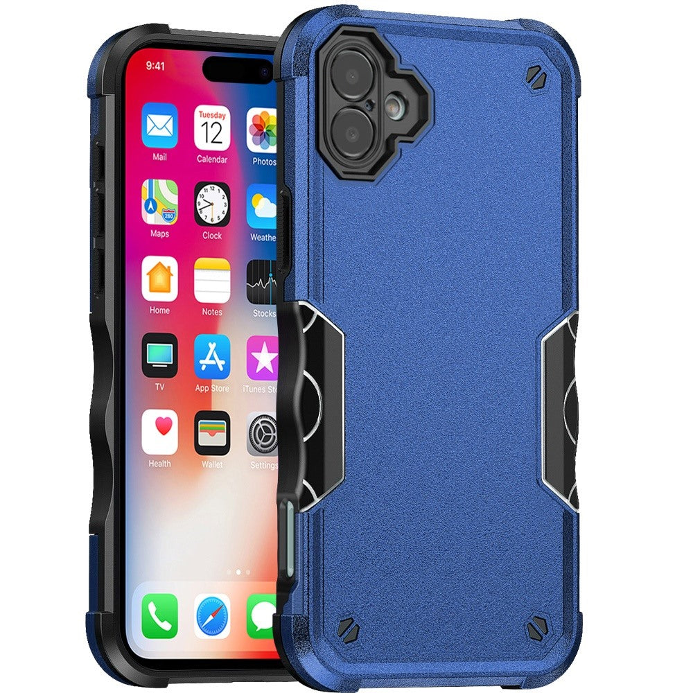 For Apple iPhone 16 Plus (6.7") Slim Tough Shockproof Hybrid Heavy Duty Dual Layer TPU Bumper Rugged Rubber Armor Case Cover