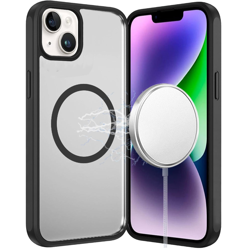 For Apple iPhone 17 Pro Magnetic Circle HQ Transparent Clear TPU Thick 2.0mm Frame Hybrid Shockproof Protector Case Cover