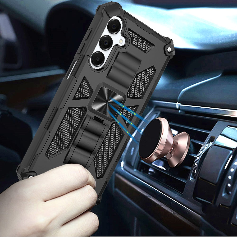 For Samsung Galaxy S26+ / S26 Plus Hybrid Shockproof [Military Grade] Rugged Protective with Magnetic Car Mount & Invisible Stand Case Cover
