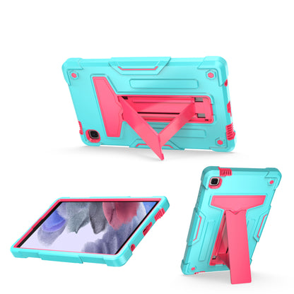 For Tough Hybrid with Vertical 3-in-1 Design, Built-in Kickstand, Shockproof Rugged Full Body with Grip Protection Teal Pink Tablet Case Cover