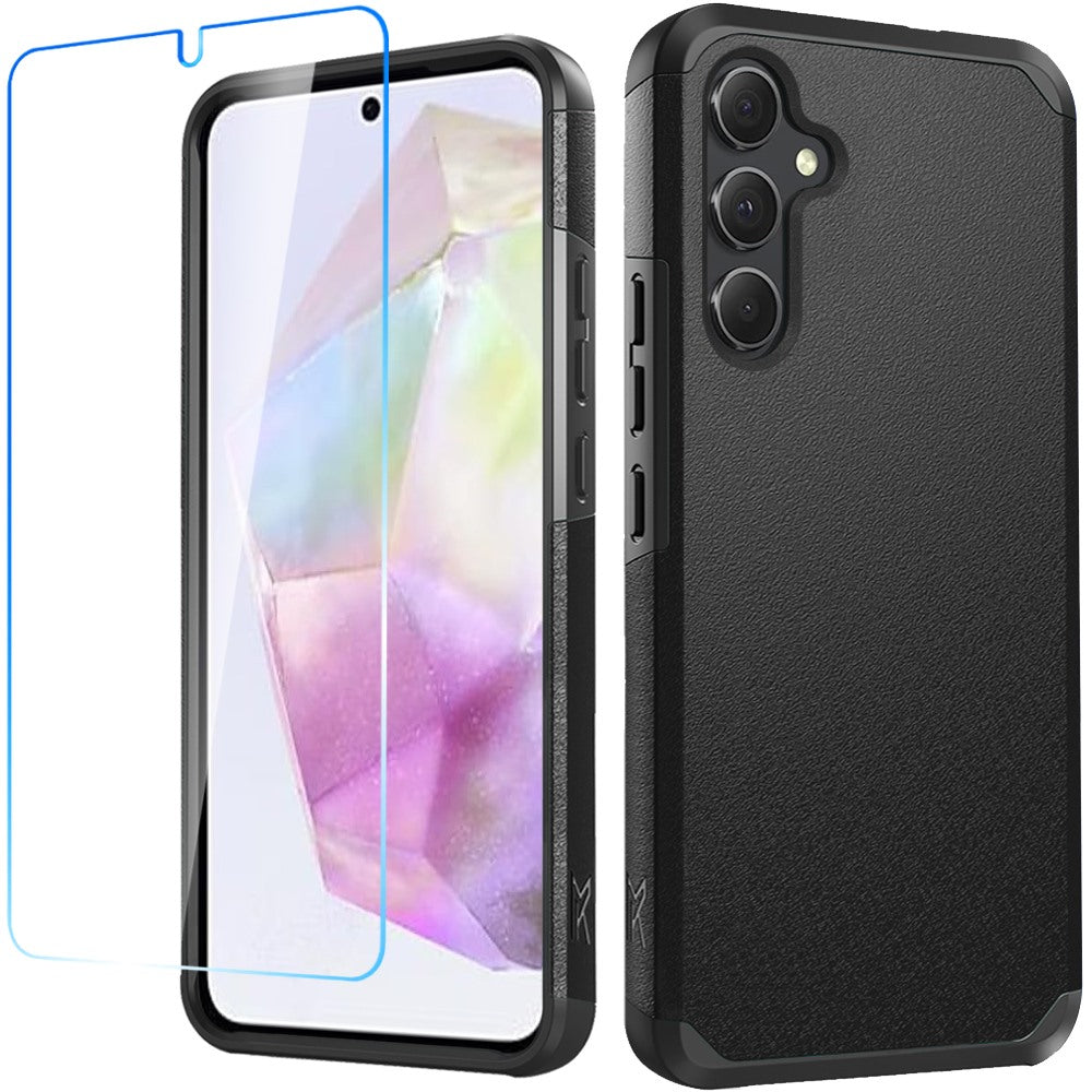 Tough Hybrid Dual Layer Hard PC TPU Rubber Bumper, Shock Absorption, Screen Protector Included