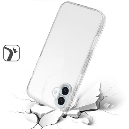 For Apple iPhone 16 (6.1") Classic Transparent Hybrid Acrylic Thick 2.0mm Rubber Gummy Hard Back PC TPU Frame Case Cover Clear