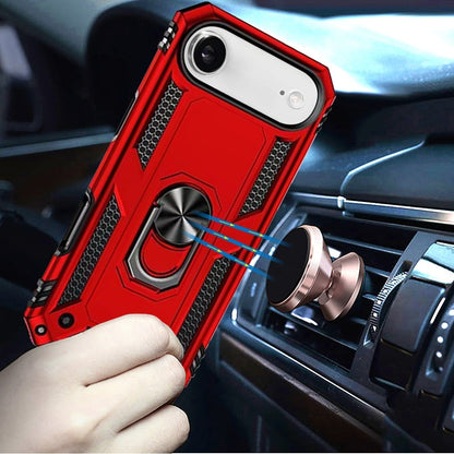 For Apple iPhone 17 Air (6.6") Hybrid Shockproof Durable 360 Degree Rotatable Ring Stand Holder Kickstand Fit Magnetic Car Mount Case Cover