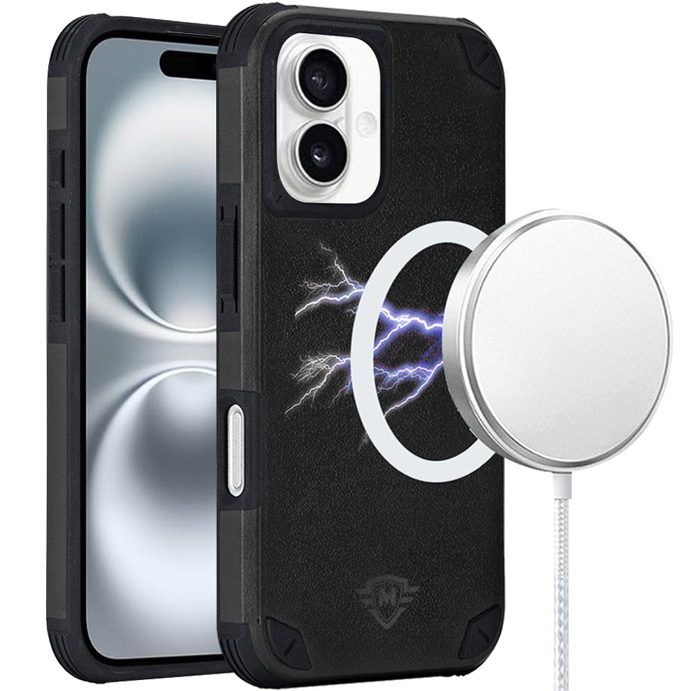 For Apple iPhone 16 Pro (6.3") Heavy Duty Dual-Layer Rugged Protection, Shockproof Protective Magnetic Compatible with MagSafe Case Cover