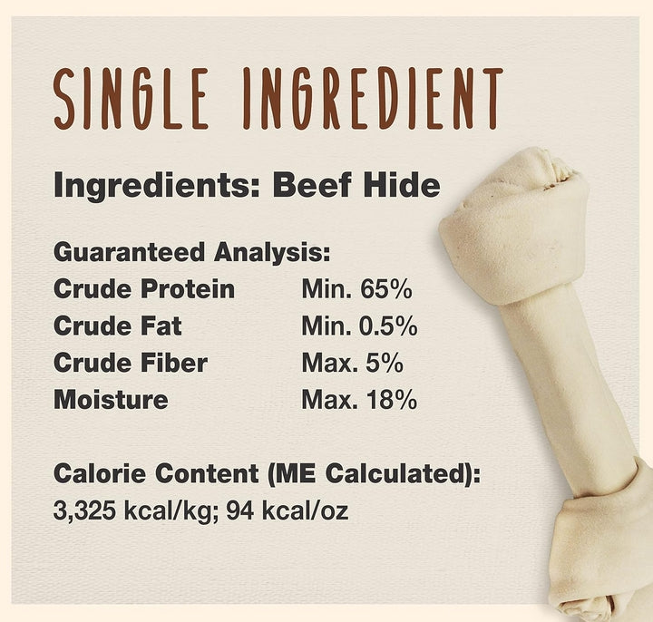 Cadet Premium Grade Beef Hide Knotted Bones 8 Inch [Dog Supplies] 3 count