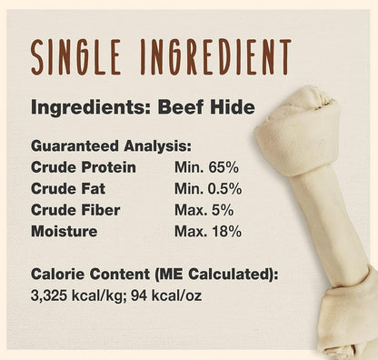 Cadet Premium Grade Beef Hide Knotted Bones 8 Inch [Dog Supplies] 3 count