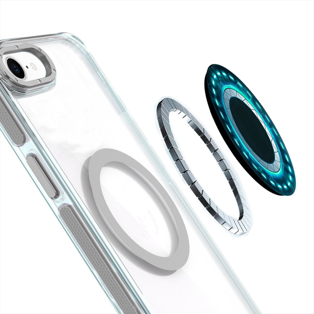 For Samsung Galaxy S25+ /S25 Plus /S24+ Plus Transparent Back with Colorful Frame, Strong Magnetic Circle, MagSafe Compatible, Slim Shockproof Protection Case Cover