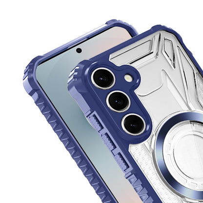 For Samsung Galaxy S25 FE /S25 Fan Edition MagSafe Compatible Pattern Clear Transparent Rugged Hybrid Magnetic TPU Shockproof Armor Case Cover Purple
