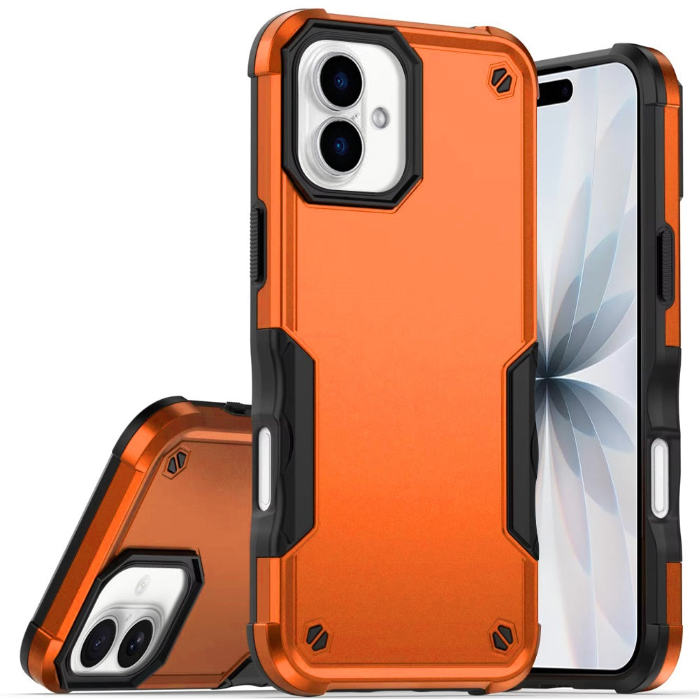 For Apple iPhone 17 Pro (6.3") Slim Tough Shockproof Hybrid Heavy Duty 2in1 Dual Layer TPU Bumper Rugged Rubber Defend Armor Case Cover Cosmic Orange