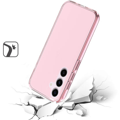 For Samsung Galaxy S24 FE /Fan Edition Transparent Shock Absorption PC + TPU Rubber Gel Thick 3mm Hybrid Silicone Slim Fit Back Case Cover