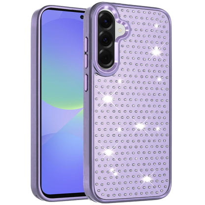 For Samsung Galaxy A37 Bling Diamond Metallic, Full Sparkle Chrome Edged Hybrid Protective Shockproof Case Cover