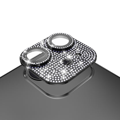 For Apple iPhone 16 Pro (6.3") Camera Lens Full Tempered Glass With Diamond Bling Glitter Rhinestone Lens Protective Case Cover