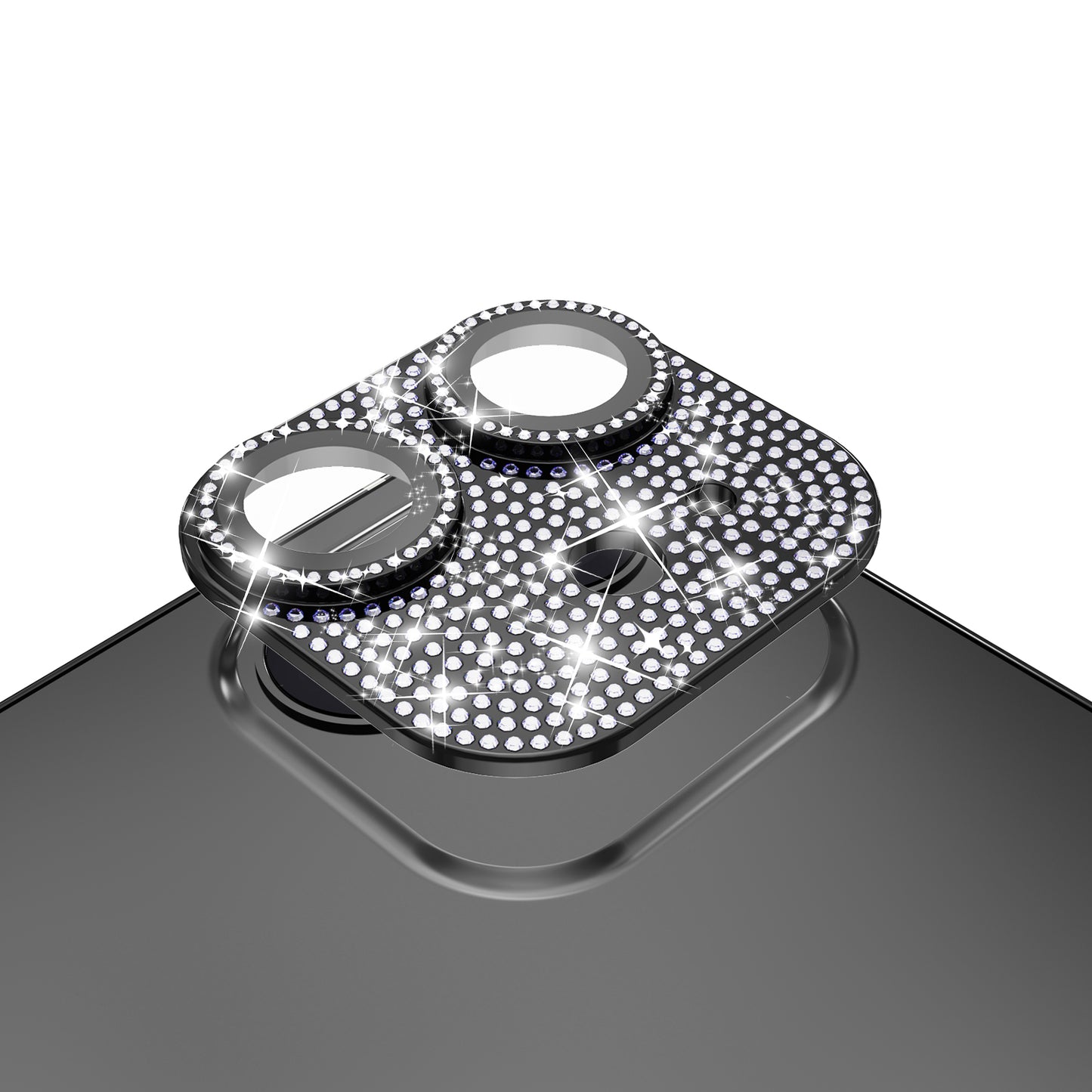 For Apple iPhone 16 (6.1") Camera Lens Full Tempered Glass With Diamond Bling Glitter Rhinestone Lens Protective Case Cover