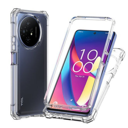 For TCL 60 XE NXTPAPER Full-Body Dual Layer Hybrid Case Slim, Drop-Proof TPU Hard PC, Durable Corner Front Bumper Protector Case Cover Clear Transparent