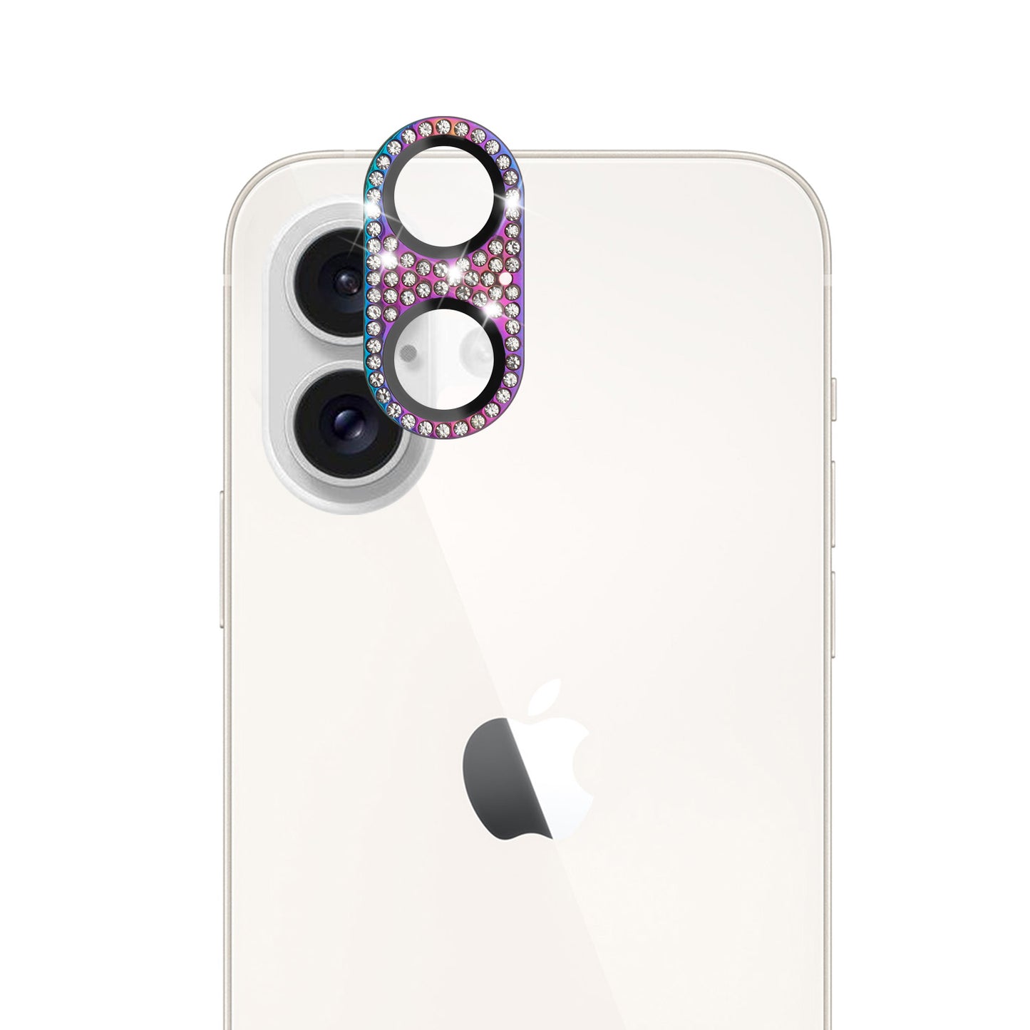 For Apple iPhone 16 Plus (6.7") Camera Lens Full Tempered Glass With Diamond Bling Glitter Rhinestone Lens Protective Case Cover