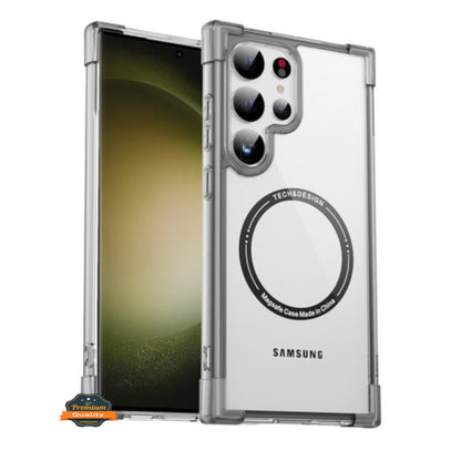 For Samsung Galaxy S25+ S25 Plus /S24+ Slim Fit Hybrid Case Clear Corner Bumper MagSafe Compatible, Hard TPU Rubber Shockproof Case Cover