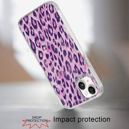 For iPhone 14/13 (6.1") Stylish Pattern Fashion IMD Printed Design TPU Double Layer Slim Shockproof with Magnetic Back Case Cover