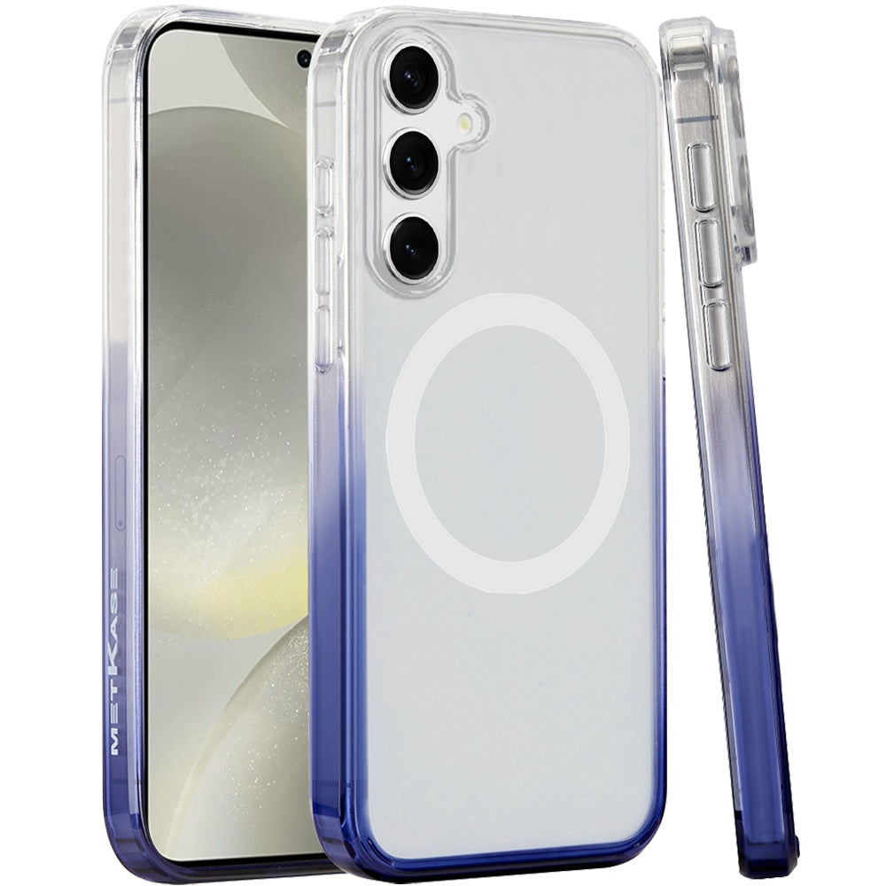 For Samsung Galaxy S25+ /S25 Plus /S24+ Plus Transparent Two Tone Gradiant Magnetic Space [Compatible with Magsafe] Hybrid Shockproof Protective Case Cover