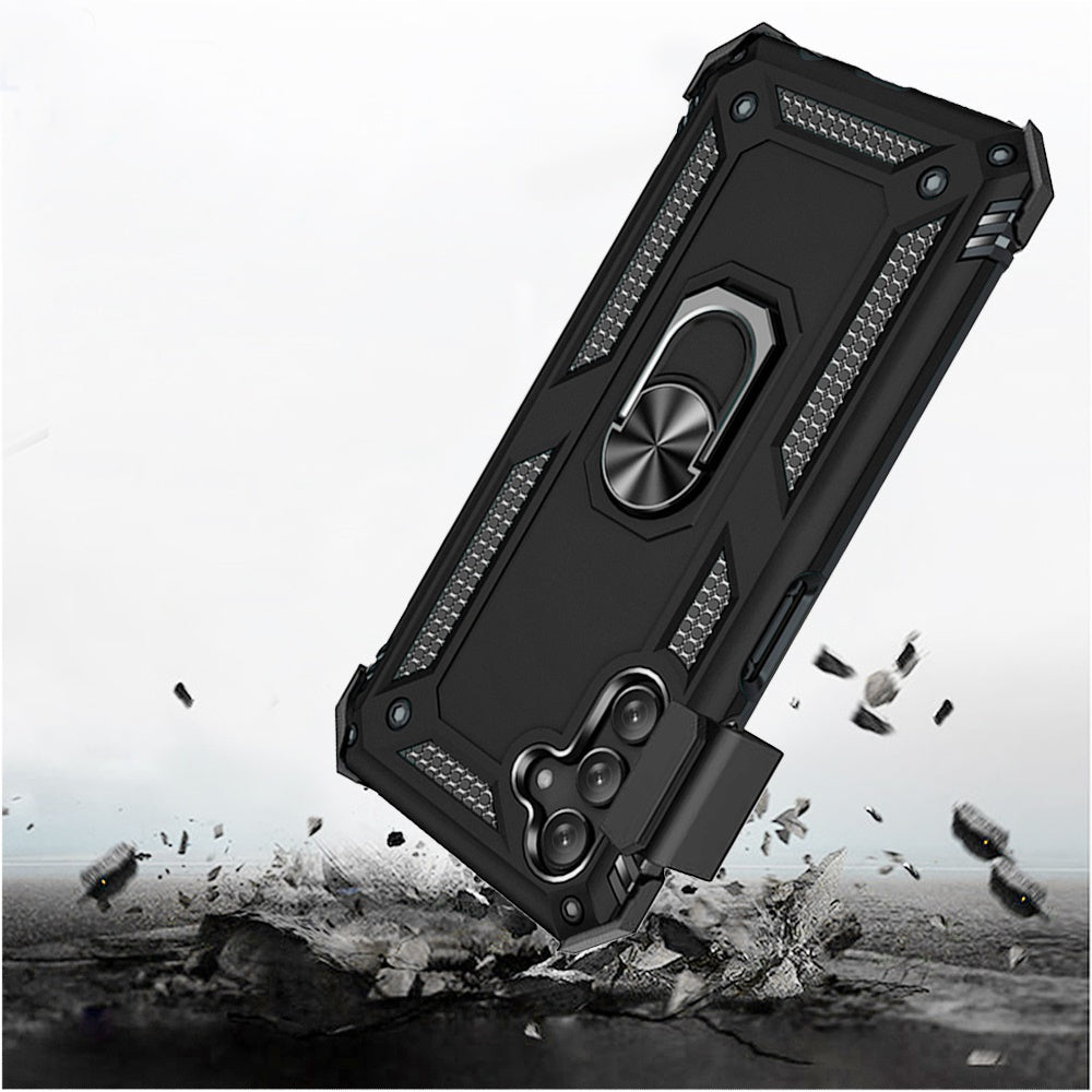 For Samsung Galaxy A16 5G Belt Clip Holster Ring Stand Holder, Military Grade Fit Magnetic Car Mount Shockproof Hybrid Case Cover Black