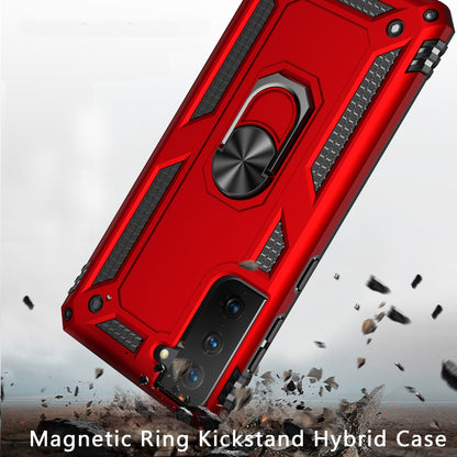 For Samsung Galaxy S22+ / S22 Plus Hybrid Shockproof Durable 360 Degree Rotatable Ring Stand Holder Kickstand Fit Magnetic Car Mount Case Cover Black